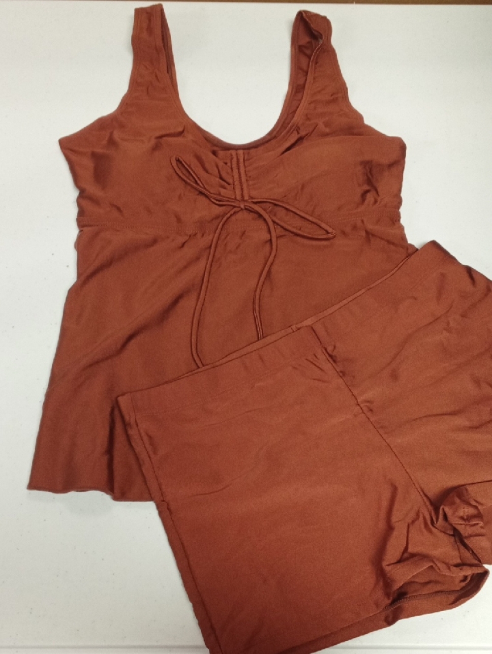 Women’s Unbranded Two-piece Warm Rust Swim Wear Size Medium